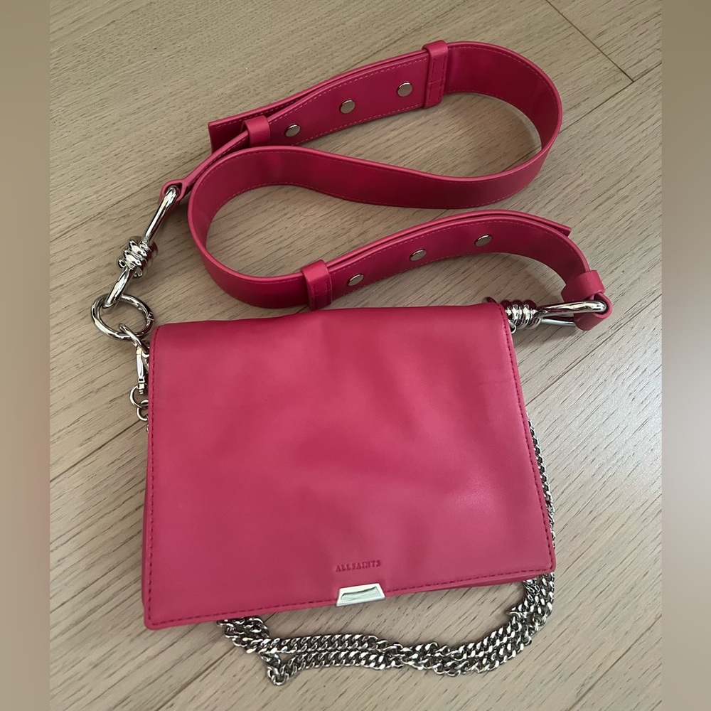 Pink leather AllSaints bag